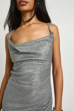 Robe mini à encolure drapée