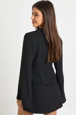 Robe mini à encolure portefeuille martelée