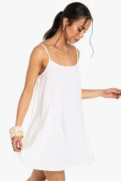 Robe mini en coton à ourlet godet swing