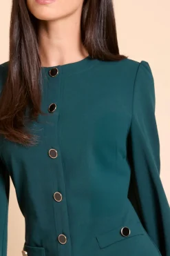 Robe Mini en Crêpe Scuba avec Détails Boutonnés