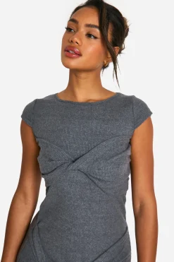 boohoo Robe mini en côte brossée<Femme Robes Moulantes|Robes