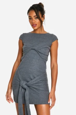 boohoo Robe mini en côte brossée<Femme Robes Moulantes|Robes