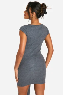boohoo Robe mini en côte brossée<Femme Robes Moulantes|Robes