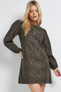 Dorothy Perkins Robe Mini en Denim à Imprimé avec Fermeture Éclair<Femme Denim|Denim