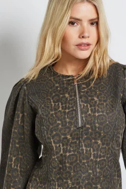 Dorothy Perkins Robe Mini en Denim à Imprimé avec Fermeture Éclair<Femme Denim|Denim