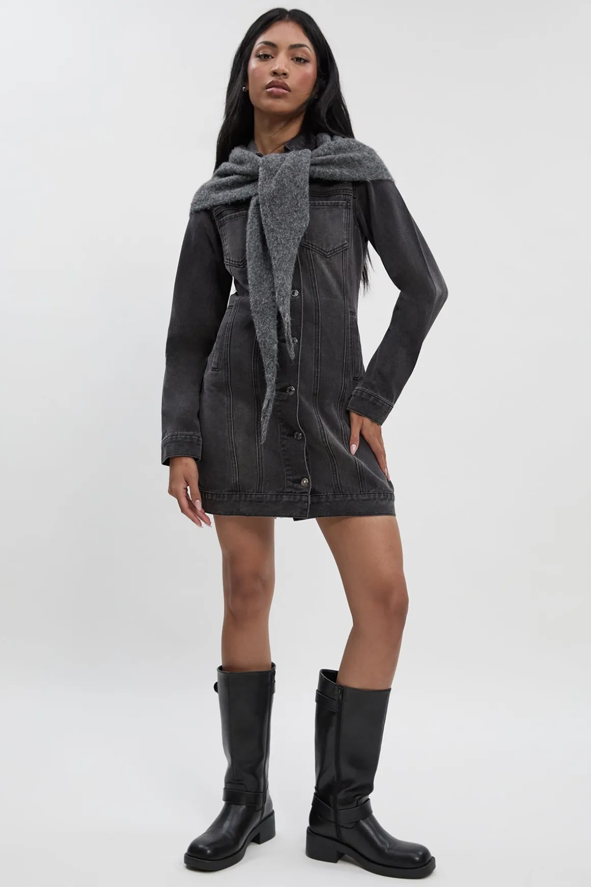 Robe Mini En Denim Style Western