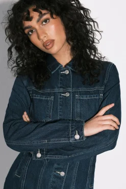 boohoo Robe Mini En Denim Western<Femme Denim|Denim