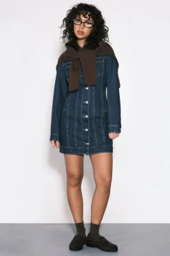 boohoo Robe Mini En Denim Western<Femme Denim|Denim