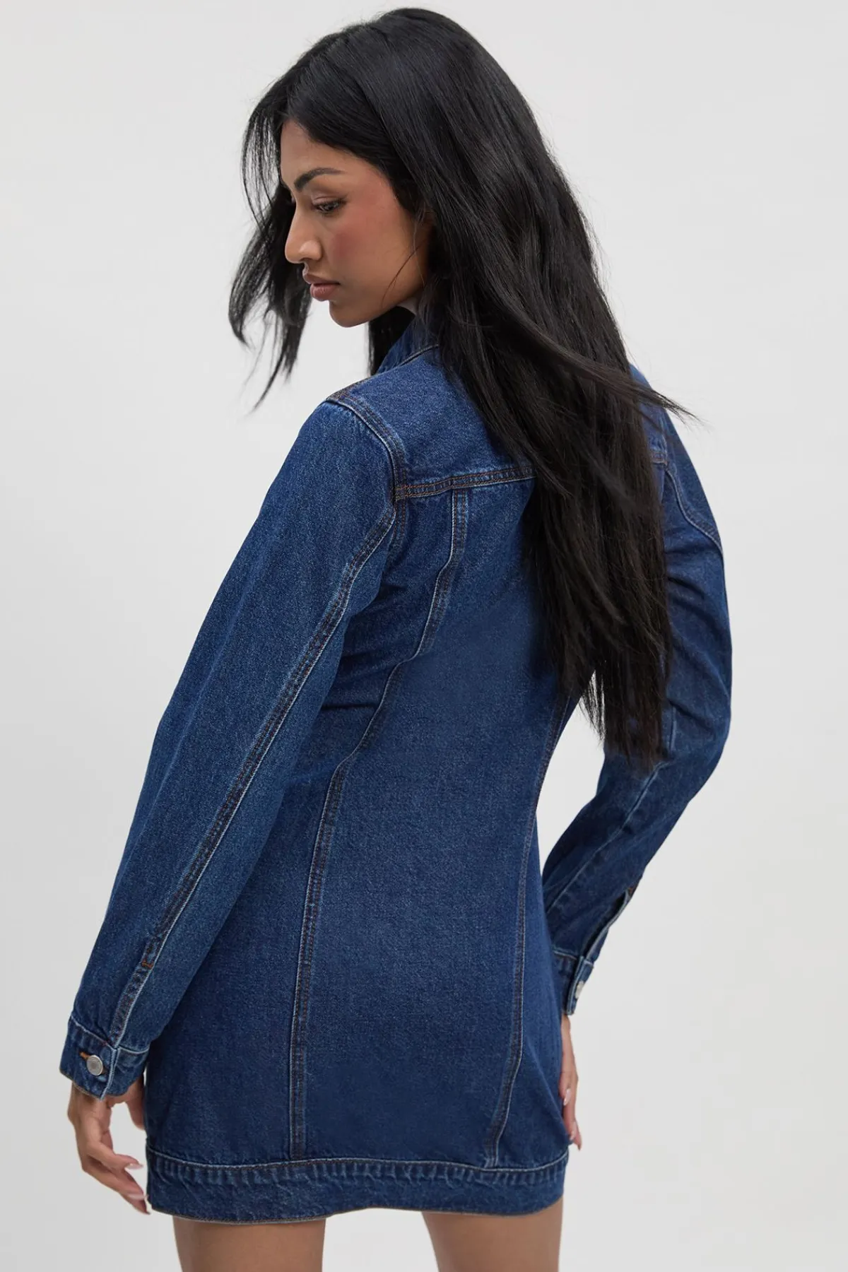 boohoo Robe Mini En Denim Western<Femme Denim|Denim
