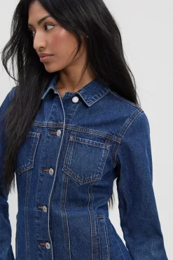 boohoo Robe Mini En Denim Western<Femme Denim|Denim