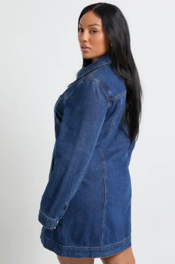 Robe Mini En Denim Western Grande Taille