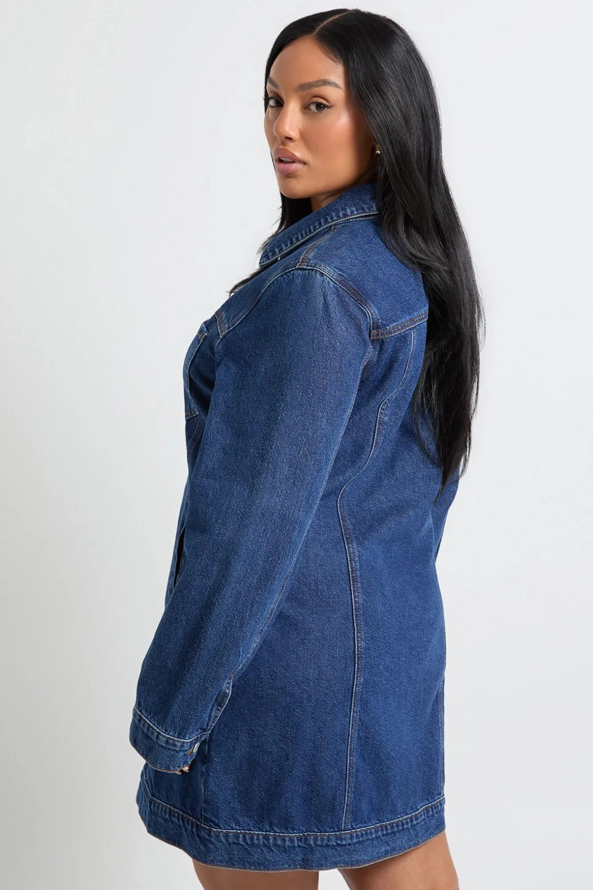 Robe Mini En Denim Western Grande Taille