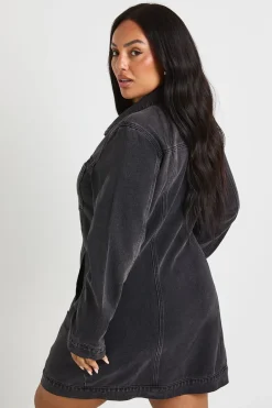 Robe Mini En Denim Western Grande Taille