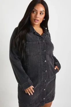 Robe Mini En Denim Western Grande Taille