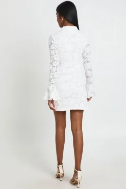 boohoo Robe Mini En Dentelle Premium À Col Montant<Femme Robes Moulantes|Satin Et Dentelle