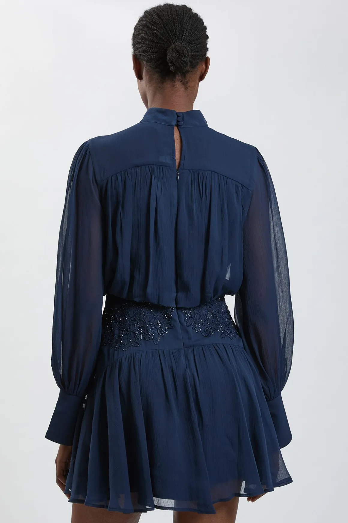 Robe Mini En Georgette Ornée À La Main