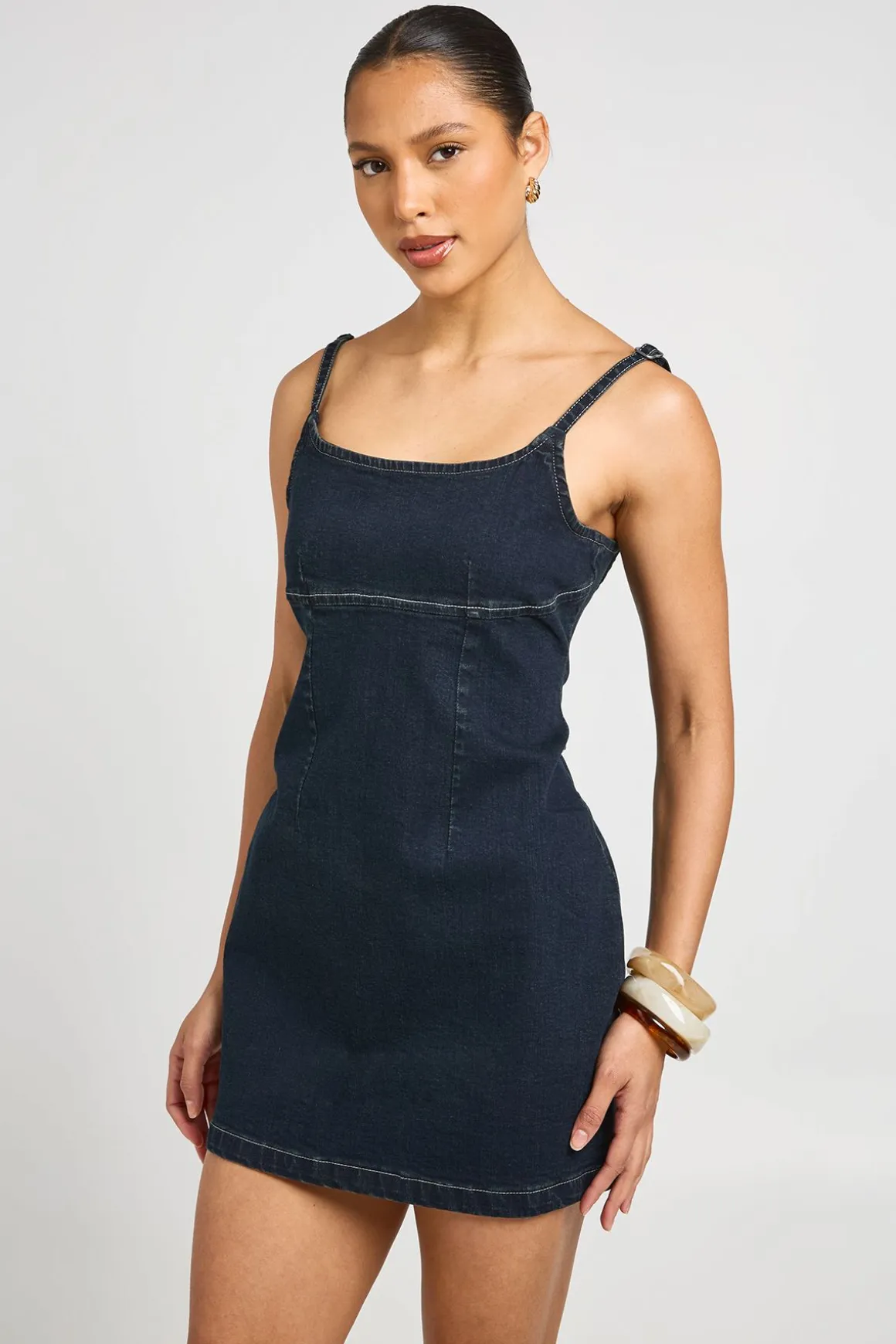 Robe Mini En Jean À Bretelles