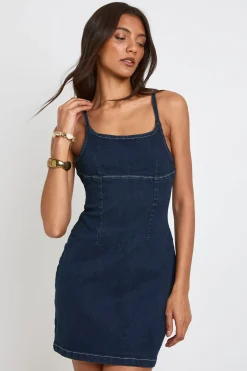 Robe Mini En Jean À Bretelles Tall