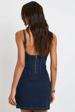 Robe Mini En Jean À Bretelles Tall