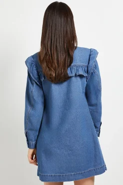 Robe Mini En Jean À Empiècement À Volants