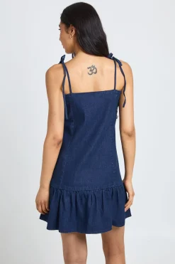 Robe Mini En Jean À Ourlet Tombant Et Bretelles Pour Grande Taille