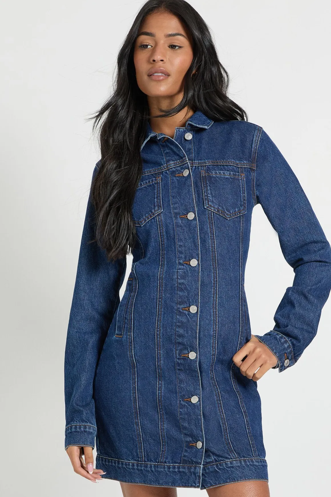 Robe Mini En Jean Western Pour Grandes Tailles
