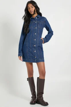 Robe Mini En Jean Western Pour Grandes Tailles
