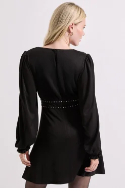 Robe Mini en Jersey avec Détail Clouté à la Taille