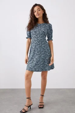 Dorothy Perkins Robe Mini en Jersey Floral Bleu Petite Taille<Femme Robes|Robe Invitée Mariage