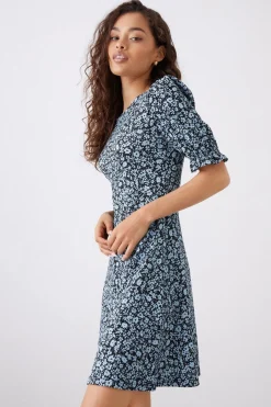 Dorothy Perkins Robe Mini en Jersey Floral Bleu Petite Taille<Femme Robes|Robe Invitée Mariage