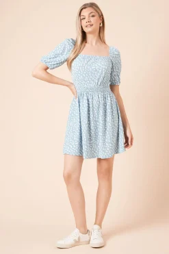 Robe Mini En Jersey À Imprimé Léopard Avec Manches Bouffantes Et Buste Froncé