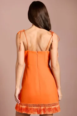 Robe Mini En Lin Avec Corsage 3D