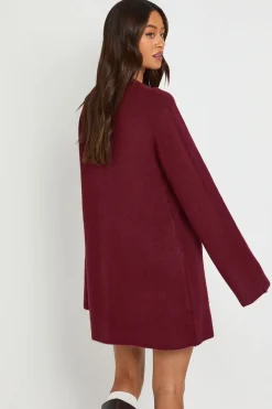 boohoo Robe Mini En Maille À Col Rond Et Manches Évasées Pour Grande Taille<Femme Pulls Et Gilets|Toutes Les Mailles