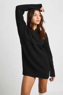 Robe mini en maille de rugby oversize avec détails de col