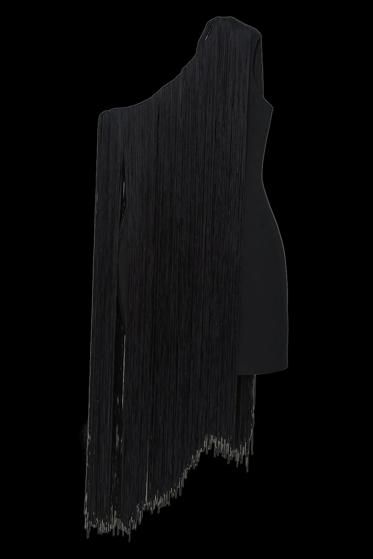 KarenMillen Robe mini en maille modelante bandage, à une épaule et franges<Femme Pulls Et Gilets|Toutes Les Mailles