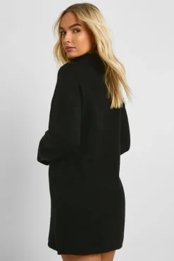 Robe Mini En Maille Épaisse À Col Roulé