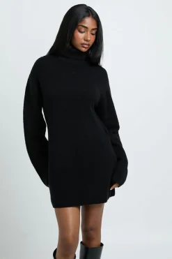 boohoo Robe Mini En Maille Épaisse Col Roulé Petite<Femme Pulls Et Gilets|Toutes Les Mailles