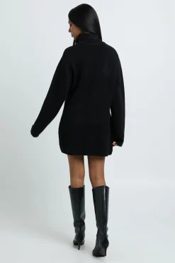 boohoo Robe Mini En Maille Épaisse Col Roulé Petite<Femme Pulls Et Gilets|Toutes Les Mailles