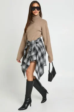 boohoo Robe Mini En Maille Épaisse À Col Roulé<Femme Pulls Et Gilets|Toutes Les Mailles