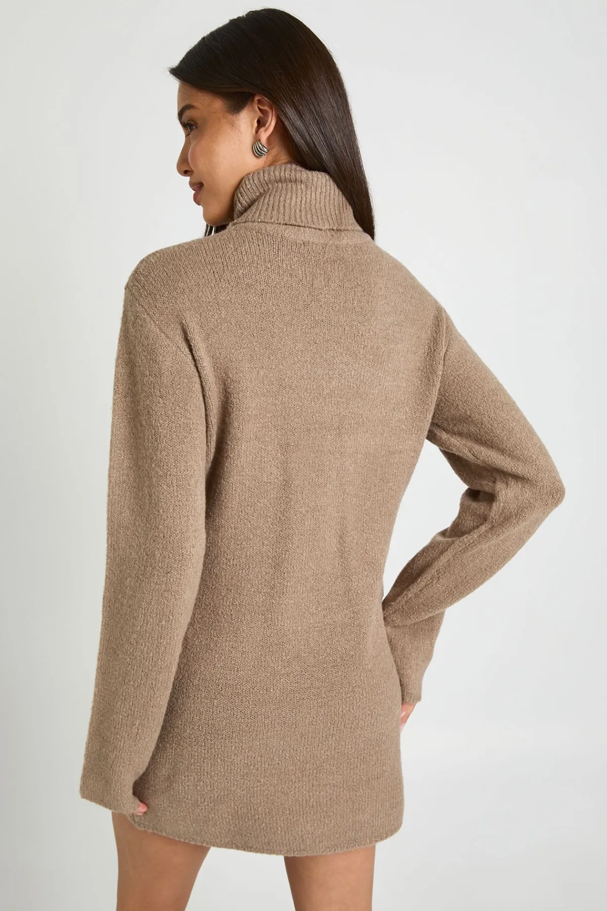 boohoo Robe Mini En Maille Épaisse À Col Roulé<Femme Pulls Et Gilets|Toutes Les Mailles