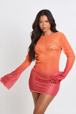 boohoo Robe Mini En Maille Transparente Dégradé Ombré<Femme Toutes Les Robes|Robes