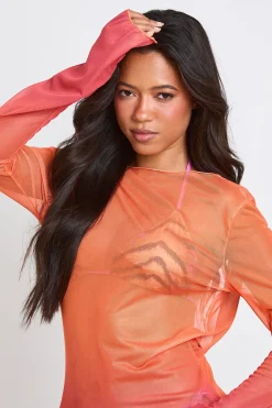 boohoo Robe Mini En Maille Transparente Dégradé Ombré<Femme Toutes Les Robes|Robes