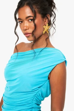 boohoo Robe mini en mesh à épaules dénudées<Femme Robes Moulantes|Robes