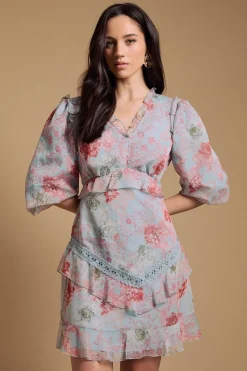 Oasis Robe Mini En Mélange Dobby Avec Détail Nœud<Femme Robe Invitée Mariage|Toutes Les Robes