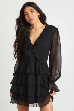 Robe Mini En Mousseline Avec Détails À Volants Pour Grande Taille