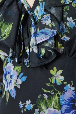 Oasis Robe Mini en Mousseline à Col Volants<Femme Robes À Manches Longues|Robes