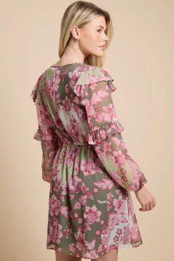 Dorothy Perkins Robe Mini En Mousseline Imprimée À Empiècement À Volants Et Patchwork Floral<Femme Toutes Les Robes|Robes D’Automne