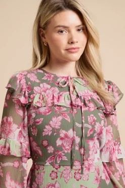 Dorothy Perkins Robe Mini En Mousseline Imprimée À Empiècement À Volants Et Patchwork Floral<Femme Toutes Les Robes|Robes D’Automne