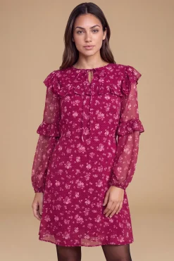 Dorothy Perkins Robe Mini En Mousseline Imprimée À Empiècement À Volants Motif Patchwork Fleuri Petite Taille<Femme Robes|Robes D’Automne