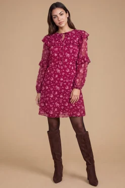 Dorothy Perkins Robe Mini En Mousseline Imprimée À Empiècement À Volants Motif Patchwork Fleuri Petite Taille<Femme Robes|Robes D’Automne